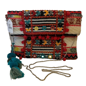 America & Beyond Beaded Embroidered Convertible Crossbody Bag - NWT